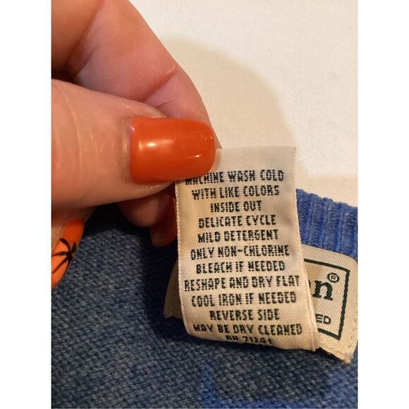 L.L. Bean 100% Lambswool Pullover Crew Neck Sweater Sz L Vintage - Picture 3 of 6